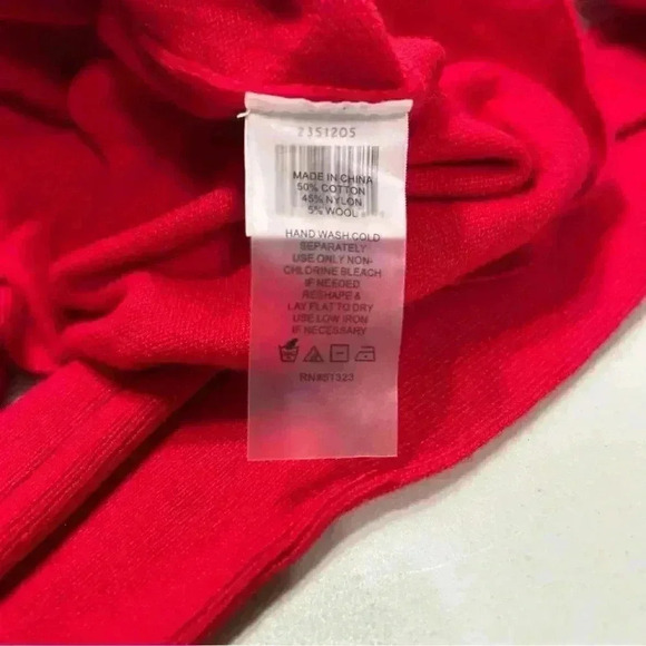 Riley & Rae Women Large Ruby Red Lightweight Long Sleeve Holiday Party Sweater - Picture 7 of 10